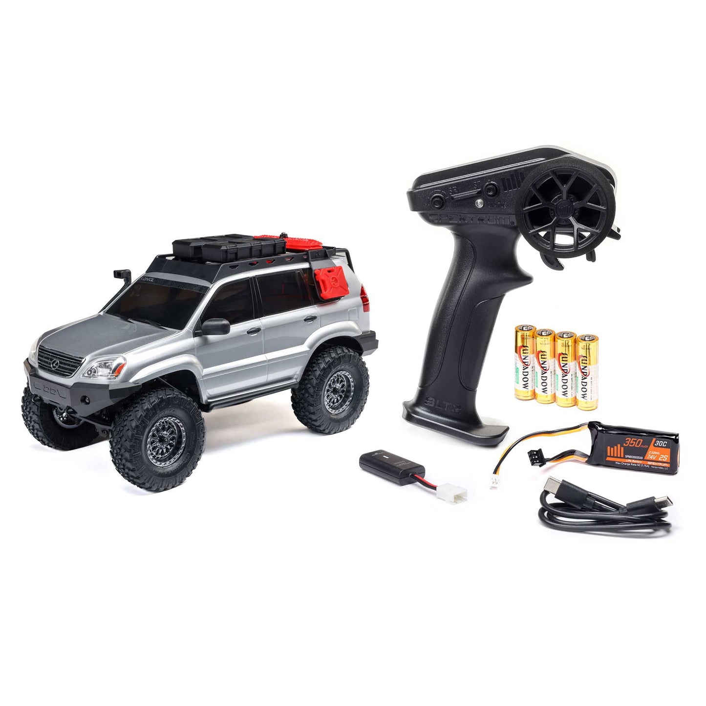 Axial 1/24 SCX24 Lexus GX 470 4X4 RTR Brushed Rock Crawler (Battery & Charger Included), Silver