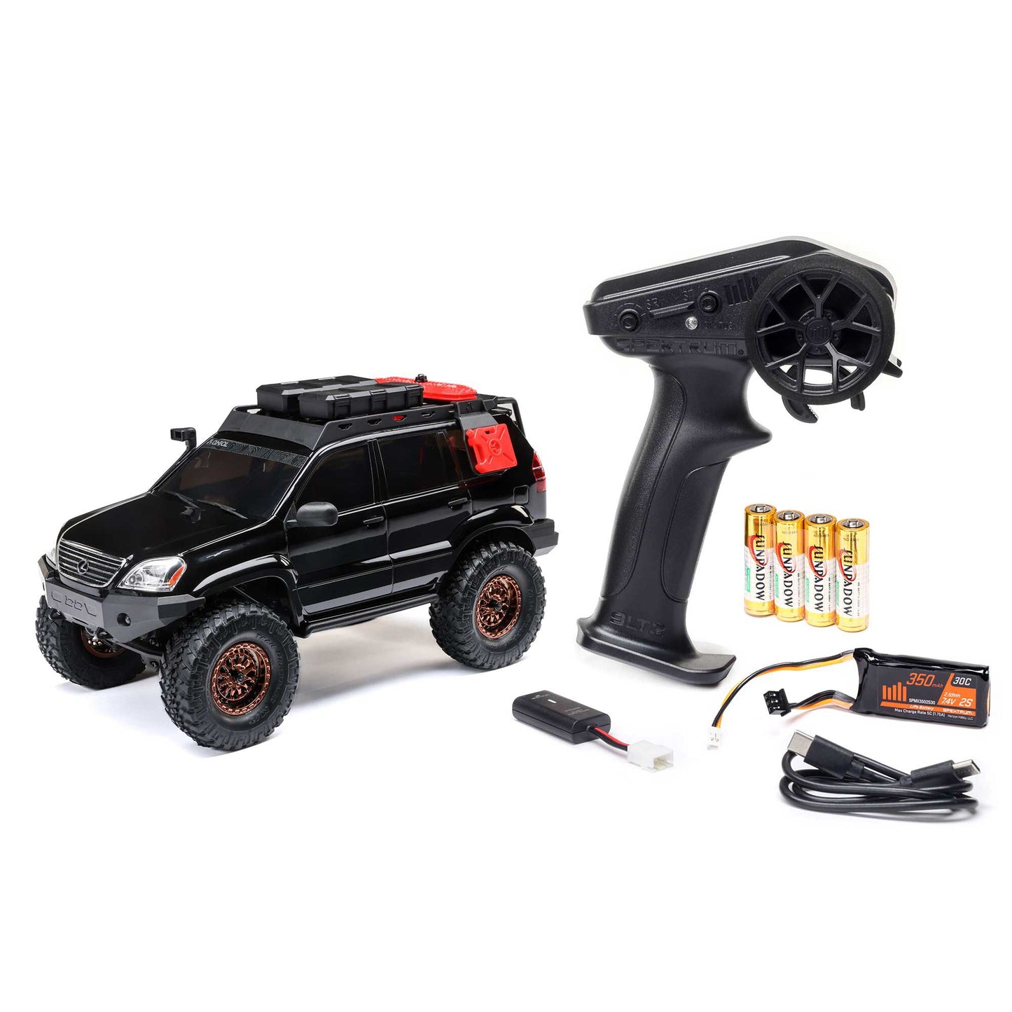 Axial 1/24 SCX24 Lexus GX 470 4X4 RTR Brushed Rock Crawler (Battery & Charger Included), Black
