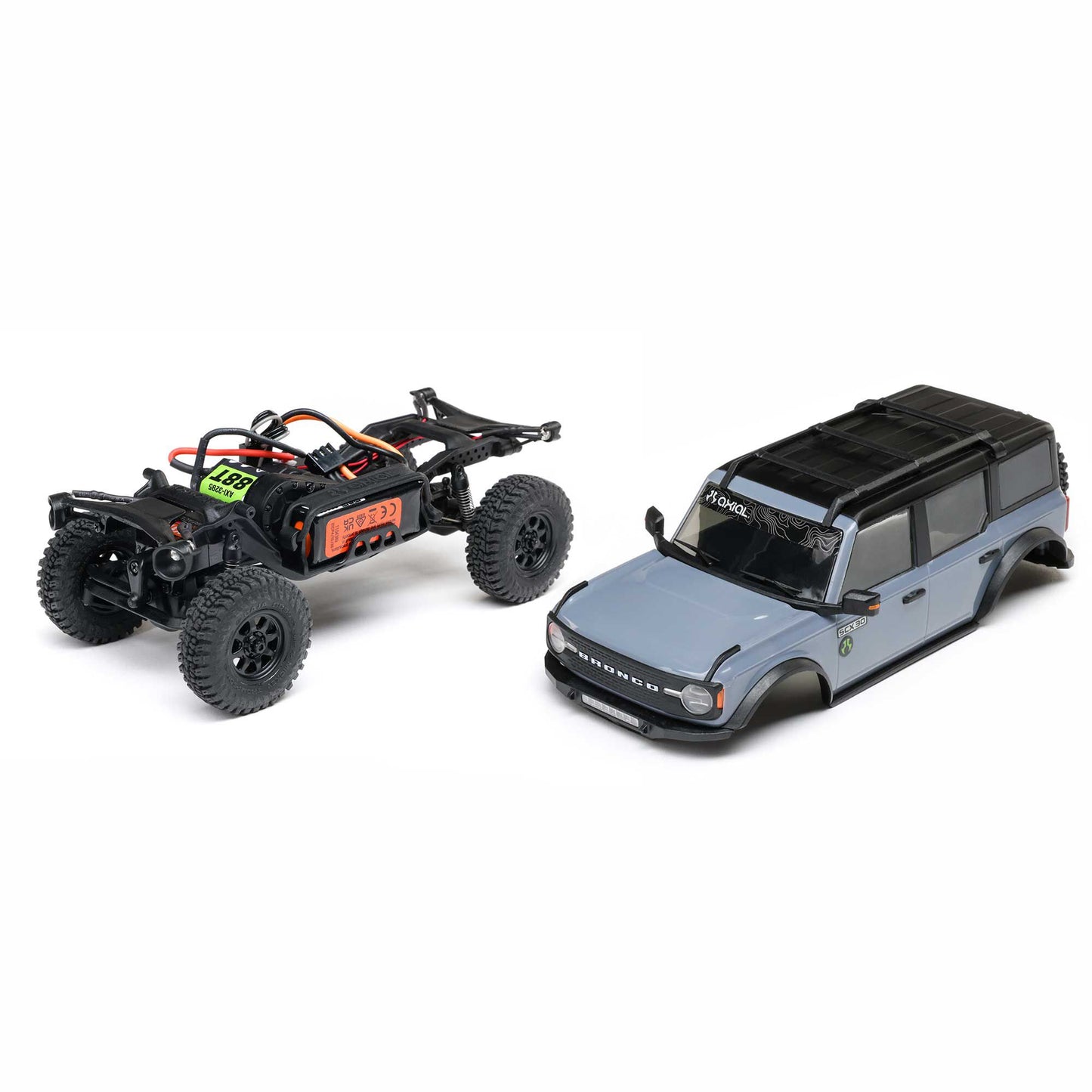 Axial 1/30 SCX30 Ford Bronco 4X4 RTR Brushed Rock Crawler (Battery & Charger Included), Blue