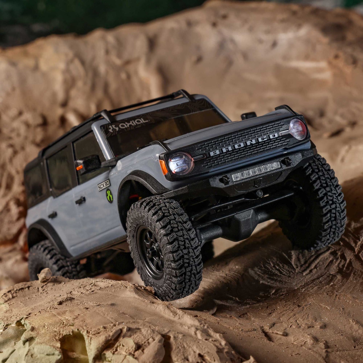 Axial 1/30 SCX30 Ford Bronco 4X4 RTR Brushed Rock Crawler (Battery & Charger Included), Gray