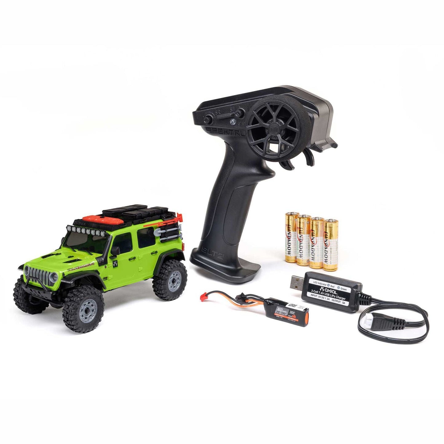 Axial Axial 1/30 SCX30 Jeep Wrangler JLU 4X4 RTR Brushed Rock Crawler, Green