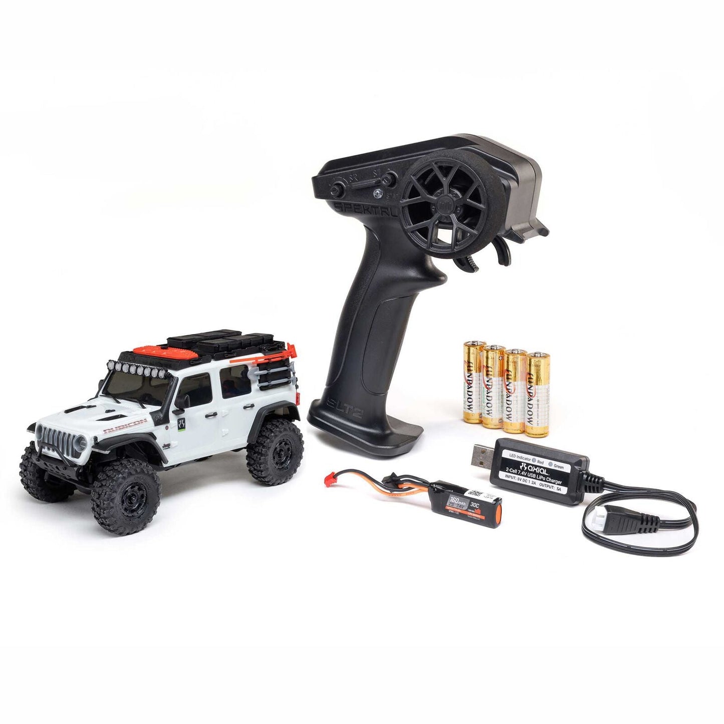 Axial Axial 1/30 SCX30 Jeep Wrangler JLU 4X4 RTR Brushed Rock Crawler, White
