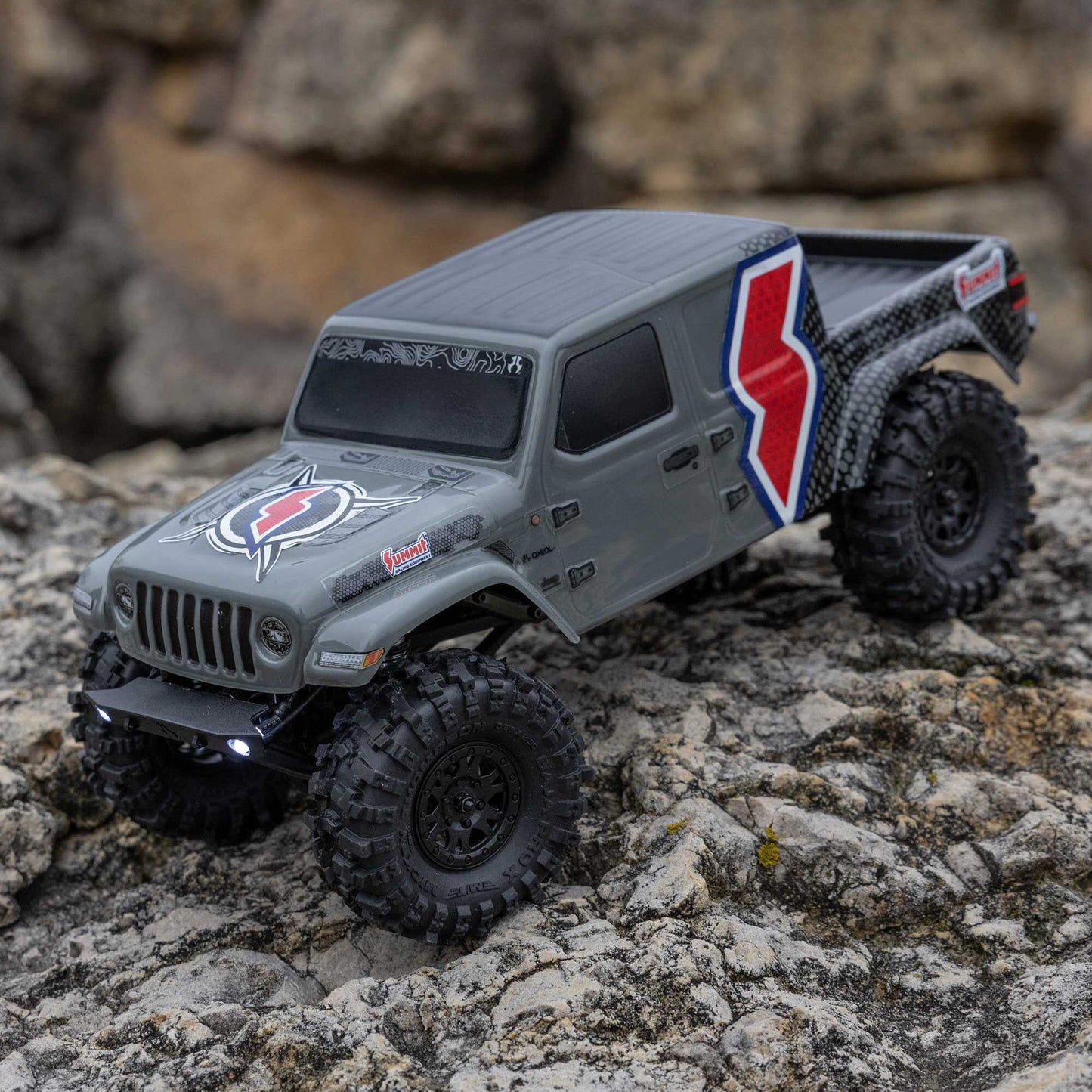 Axial SCX24 Summit Racing Jeep Gladiator 4x4 Rock Crawler RTR, Gray