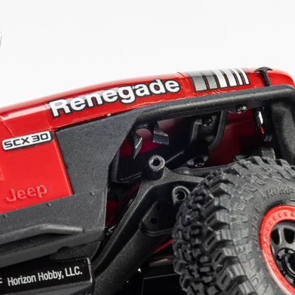 1/30 SCX30 Jeep CJ-7 GenRight 4X4 RTR Brushed Rock Crawler (Battery & Charger Included), Red