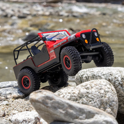 1/30 SCX30 Jeep CJ-7 GenRight 4X4 RTR Brushed Rock Crawler (Battery & Charger Included), Red
