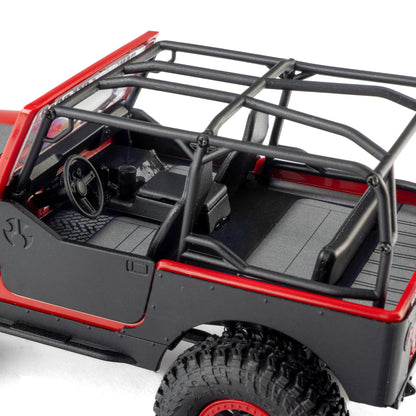 1/30 SCX30 Jeep CJ-7 GenRight 4X4 RTR Brushed Rock Crawler (Battery & Charger Included), Red
