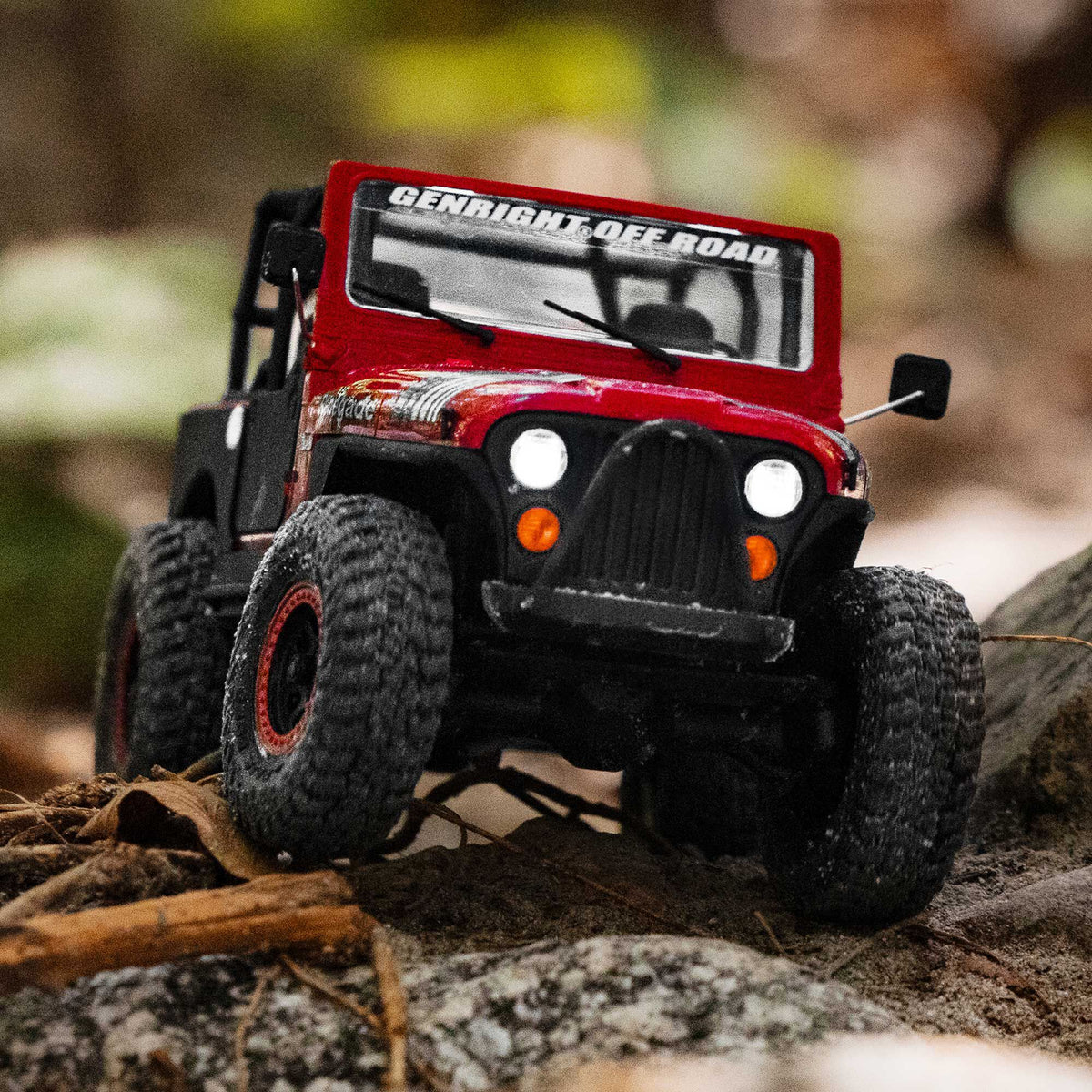 1/30 SCX30 Jeep CJ-7 GenRight 4X4 RTR Brushed Rock Crawler (Battery & Charger Included), Red