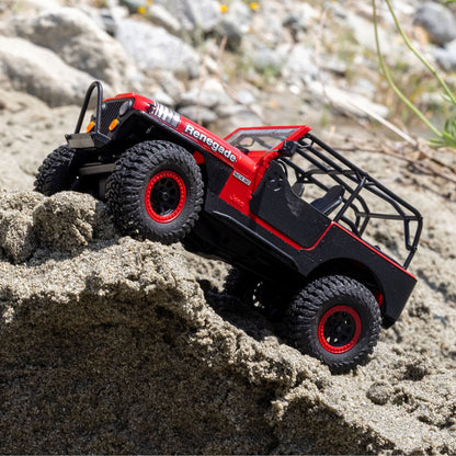 1/30 SCX30 Jeep CJ-7 GenRight 4X4 RTR Brushed Rock Crawler (Battery & Charger Included), Red