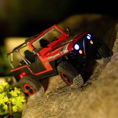 1/30 SCX30 Jeep CJ-7 GenRight 4X4 RTR Brushed Rock Crawler (Battery & Charger Included), Red