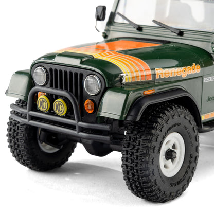 1/30 SCX30 Jeep CJ-7 Renegade 4X4 RTR Brushed Rock Crawler (Battery & Charger Included), Green