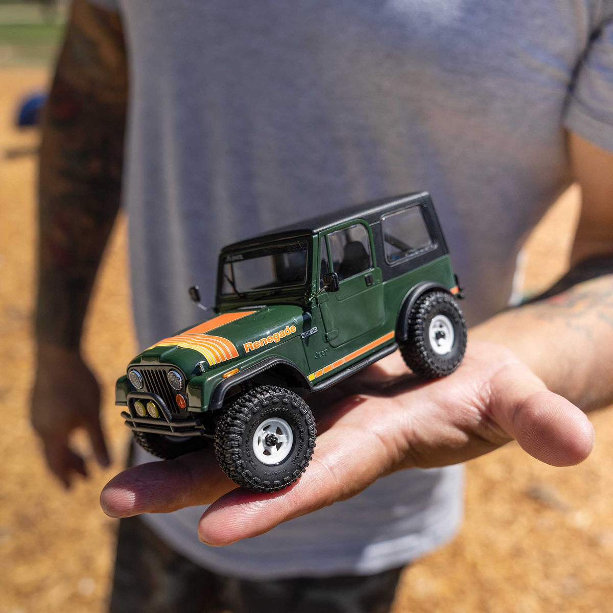 1/30 SCX30 Jeep CJ-7 Renegade 4X4 RTR Brushed Rock Crawler (Battery & Charger Included), Green
