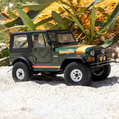 1/30 SCX30 Jeep CJ-7 Renegade 4X4 RTR Brushed Rock Crawler (Battery & Charger Included), Green