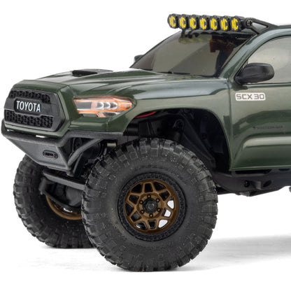 Axial 1/30 SCX30 Toyota Tacoma TRD Pro Extreme Off-Road 4X4 RTR Brushed Rock Crawler (Battery & Charger Included), Green