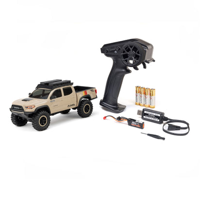 Axial 1/30 SCX30 Toyota Tacoma TRD Pro Overland Edition 4X4 RTR Brushed Rock Crawler (Battery & Charger Included), Tan