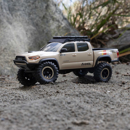 Axial 1/30 SCX30 Toyota Tacoma TRD Pro Overland Edition 4X4 RTR Brushed Rock Crawler (Battery & Charger Included), Tan