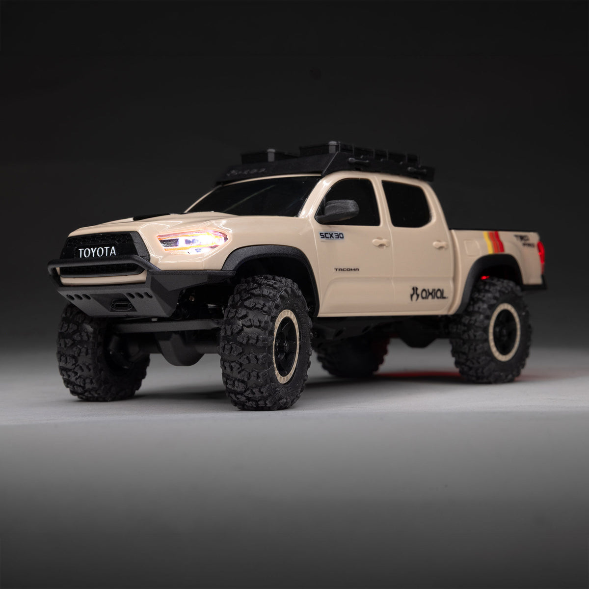 Axial 1/30 SCX30 Toyota Tacoma TRD Pro Overland Edition 4X4 RTR Brushed Rock Crawler (Battery & Charger Included), Tan