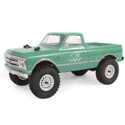 Axial 1/24 SCX24 1967 Chevrolet C10 4X4 RTR Brushed Rock Crawler (Battery & Charger Included), Light Green