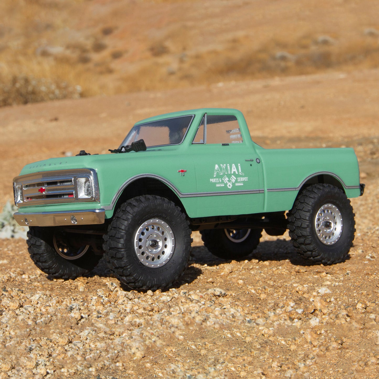 Axial 1/24 SCX24 1967 Chevrolet C10 4X4 RTR Brushed Rock Crawler (Battery & Charger Included), Light Green