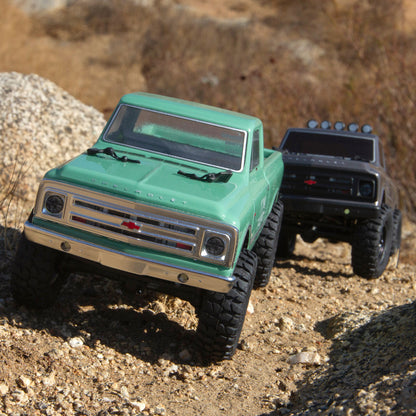 Axial 1/24 SCX24 1967 Chevrolet C10 4X4 RTR Brushed Rock Crawler (Battery & Charger Included), Light Green