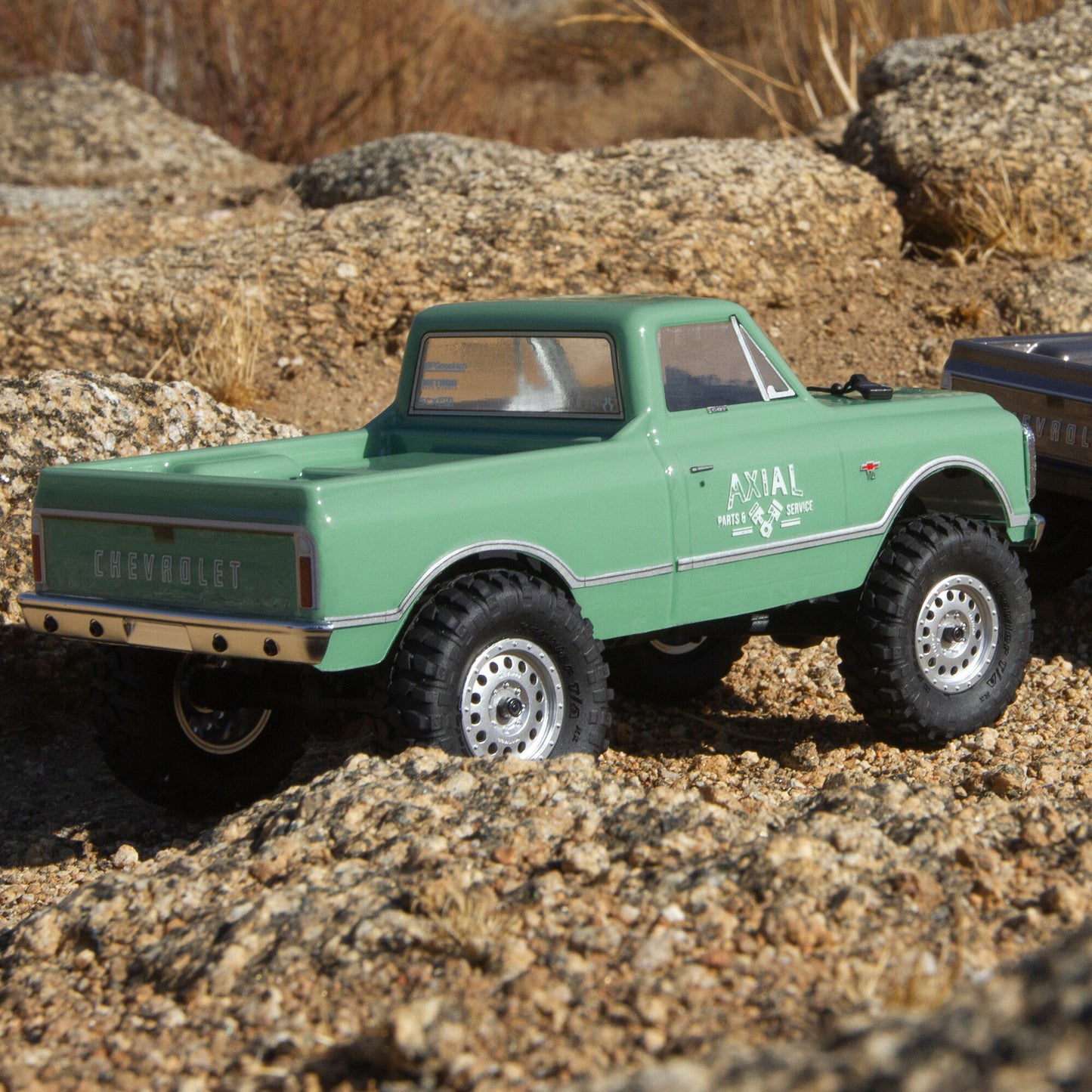 Axial 1/24 SCX24 1967 Chevrolet C10 4X4 RTR Brushed Rock Crawler (Battery & Charger Included), Light Green