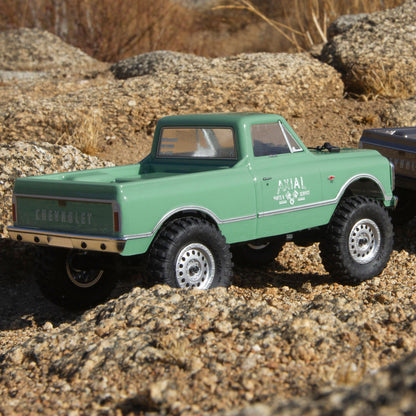 Axial 1/24 SCX24 1967 Chevrolet C10 4X4 RTR Brushed Rock Crawler (Battery & Charger Included), Light Green