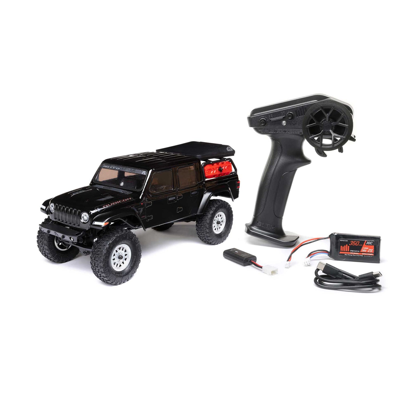 Axial 1/24 SCX24 Jeep JT Gladiator 4X4 RTR Brushed Rock Crawler (Battery & Charger Included), Black