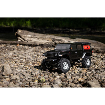 Axial 1/24 SCX24 Jeep JT Gladiator 4X4 RTR Brushed Rock Crawler (Battery & Charger Included), Black