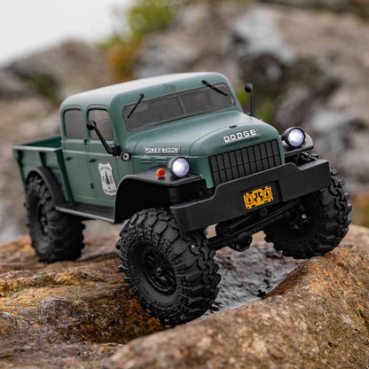Axial SCX24 40's 4 Door Dodge Power Wagon, Green: 1/24 4WD-RTR