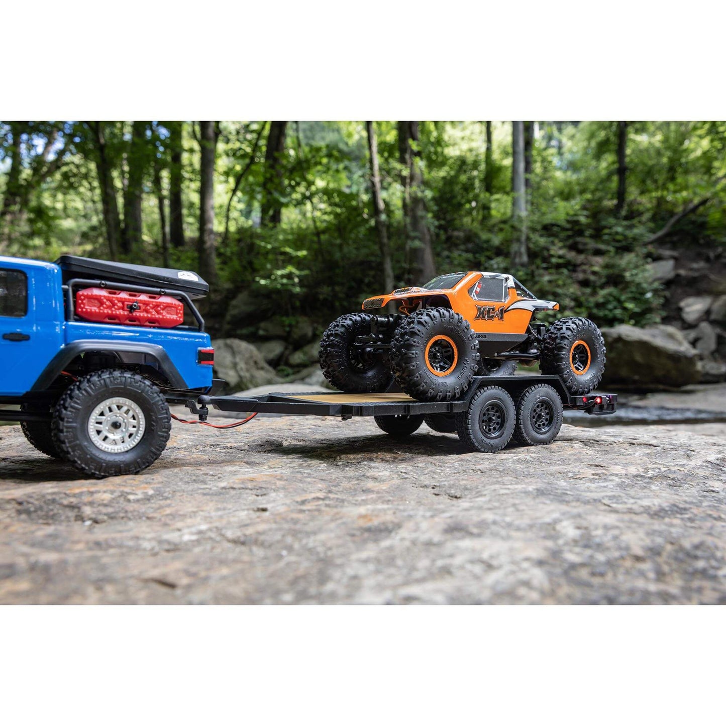 Axial SCX24 Flat Bed Vehicle Trailer with LED Taillights:1/24th