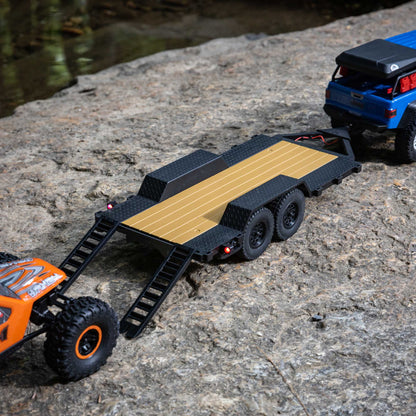 Axial SCX24 Flat Bed Vehicle Trailer with LED Taillights:1/24th