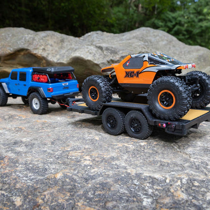 Axial SCX24 Flat Bed Vehicle Trailer with LED Taillights:1/24th