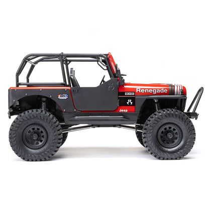 Axial 1/10 SCX10 III Jeep CJ-7 4X4 RTR Brushed Rock Crawler, Red