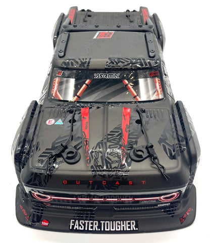 OUTCAST 8S EXB - Body Shell (BLACK polycarbonate cover & Body Pins Arrma ARA5210V2