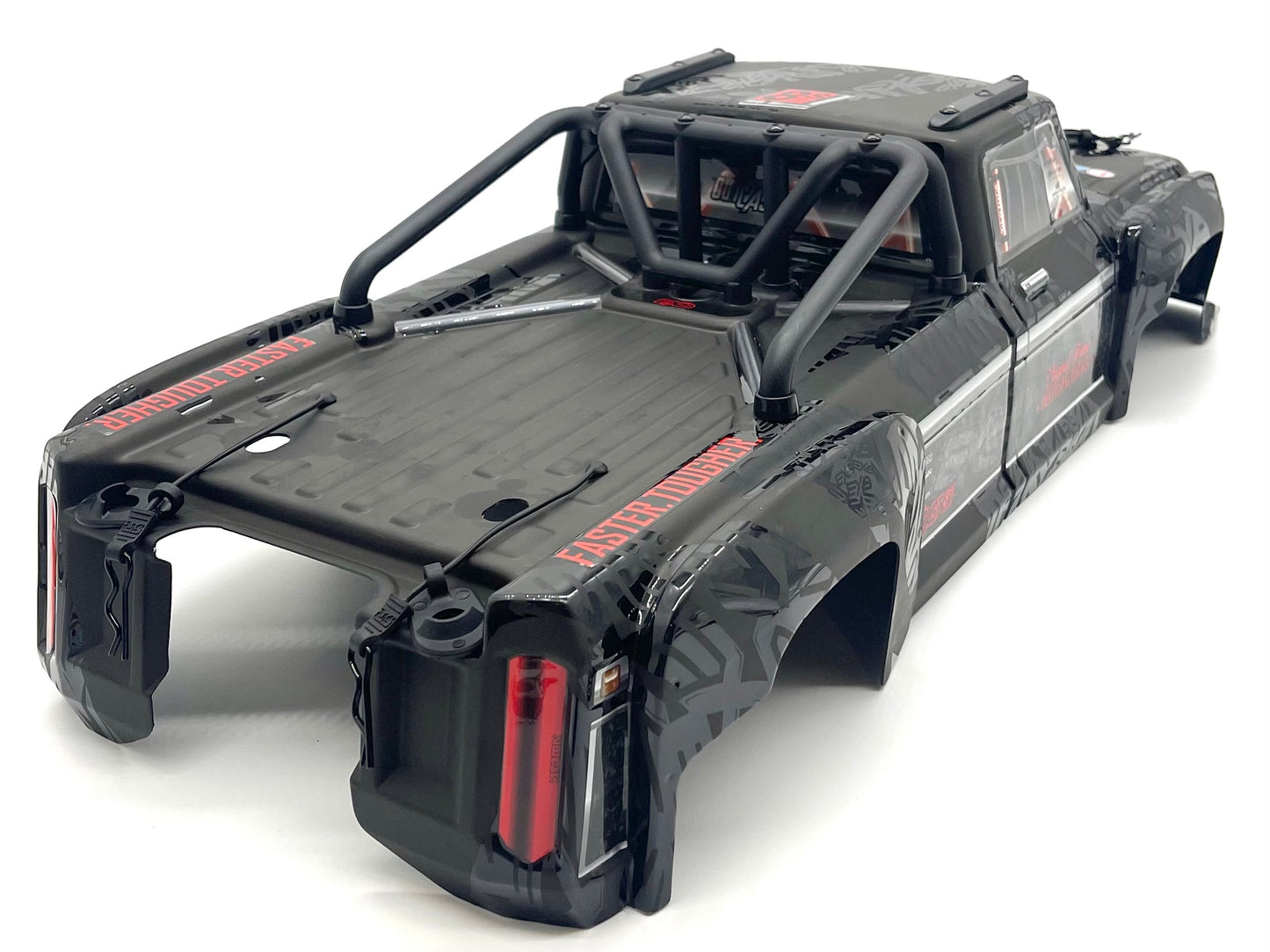 OUTCAST 8S EXB - Body Shell (BLACK polycarbonate cover & Body Pins Arrma ARA5210V2