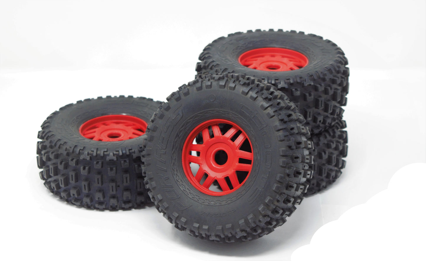 Arrma MOJAVE 6s BLX V2 - TIRES & Wheels (Red rims DBoots glued fortress ARA7604V2