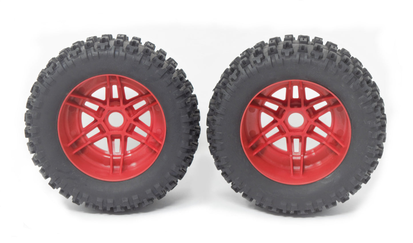 Arrma MOJAVE 6s BLX V2 - TIRES & Wheels (Red rims DBoots glued fortress ARA7604V2