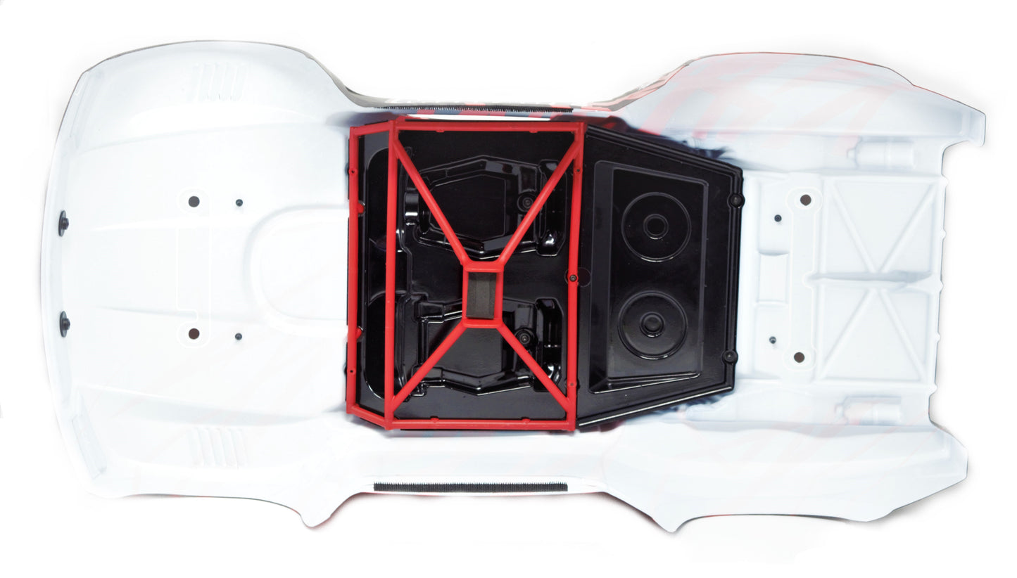 Arrma MOJAVE 6s BLX V2 - Body Shell (RED Black cover & Interior roll cage ARA7604V2