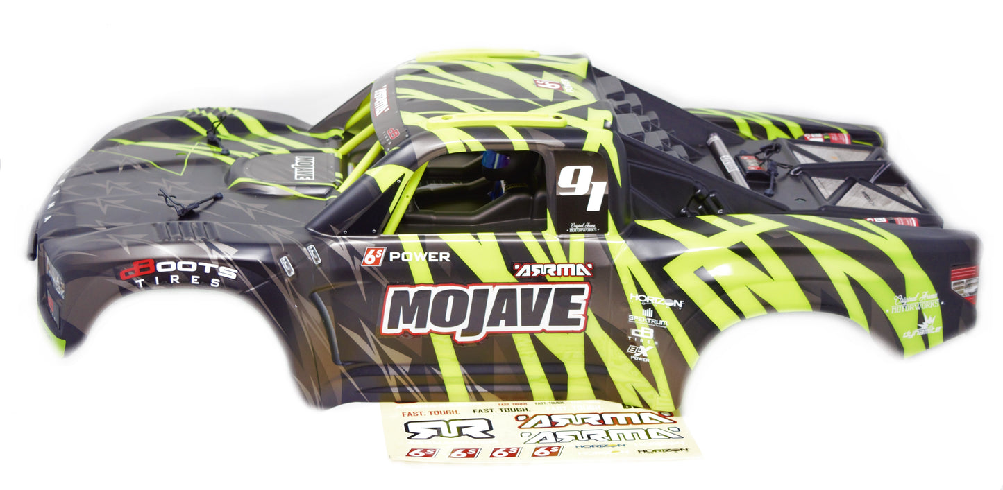Arrma MOJAVE 6s BLX V2 - Body Shell (BLACK GREEN cover & Interior roll cage ARA7604V2