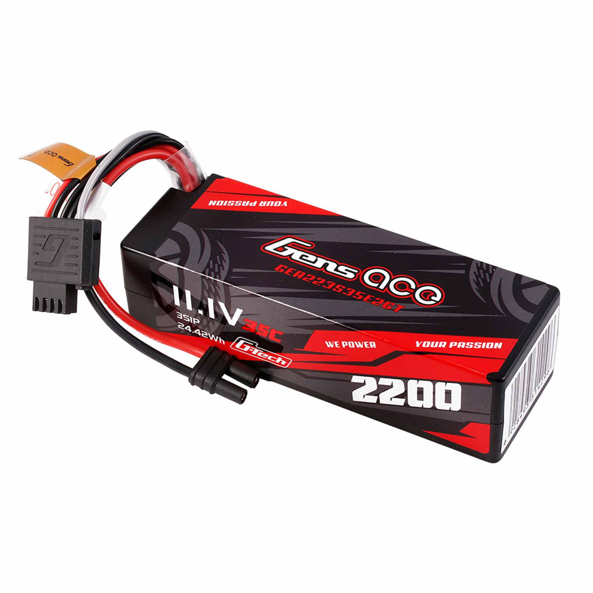 11.1V 2200mAh 3S 35C Hardcase G-Tech LiPo Battery: IC2