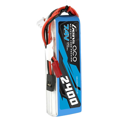 7.4V 2400mAh 2S Receiver LiPo Battery: JST