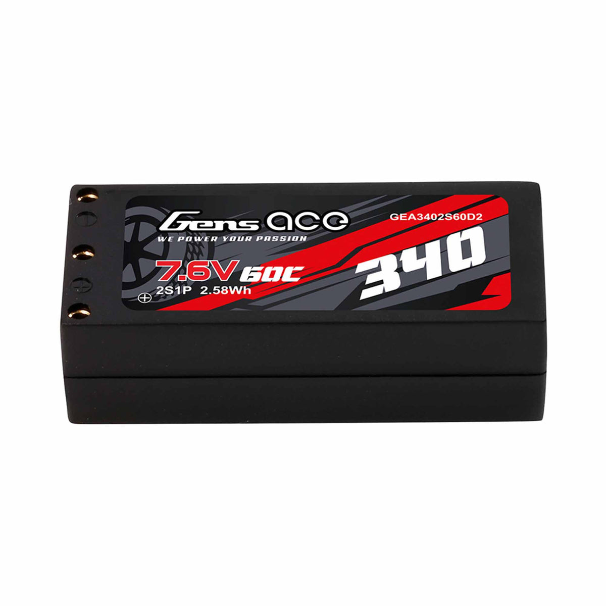 7.6V 340mAh 2S 60C Hardcase G-Tech LIHV Battery: XT60