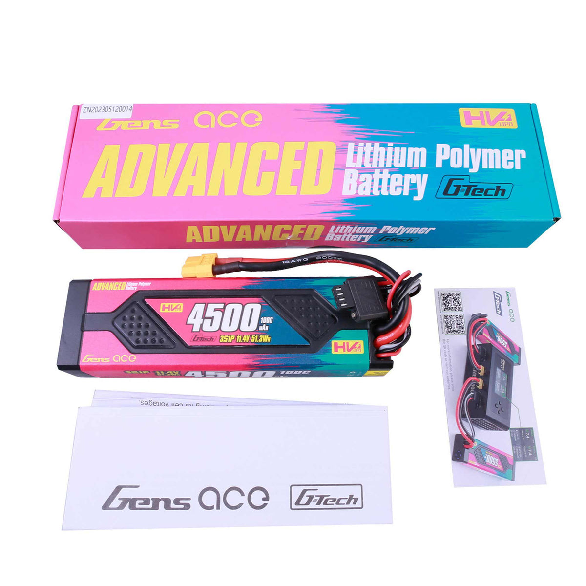 11.4V 4500mAh 3S 100C G-Tech Smart Advanced Hardcase LiHV Battery: XT60