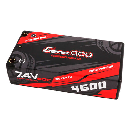 7.4V 4600mAh 2S 60C Shorty Hardcase LiPo Battery: 4mm Tubes