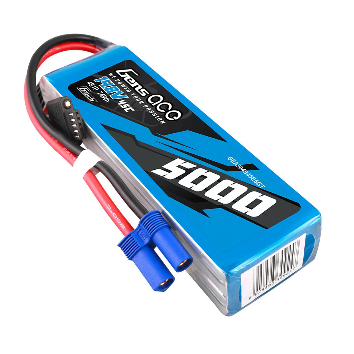 14.8V 5000mAh 4S 45C G-Tech Smart LiPo Battery: EC5