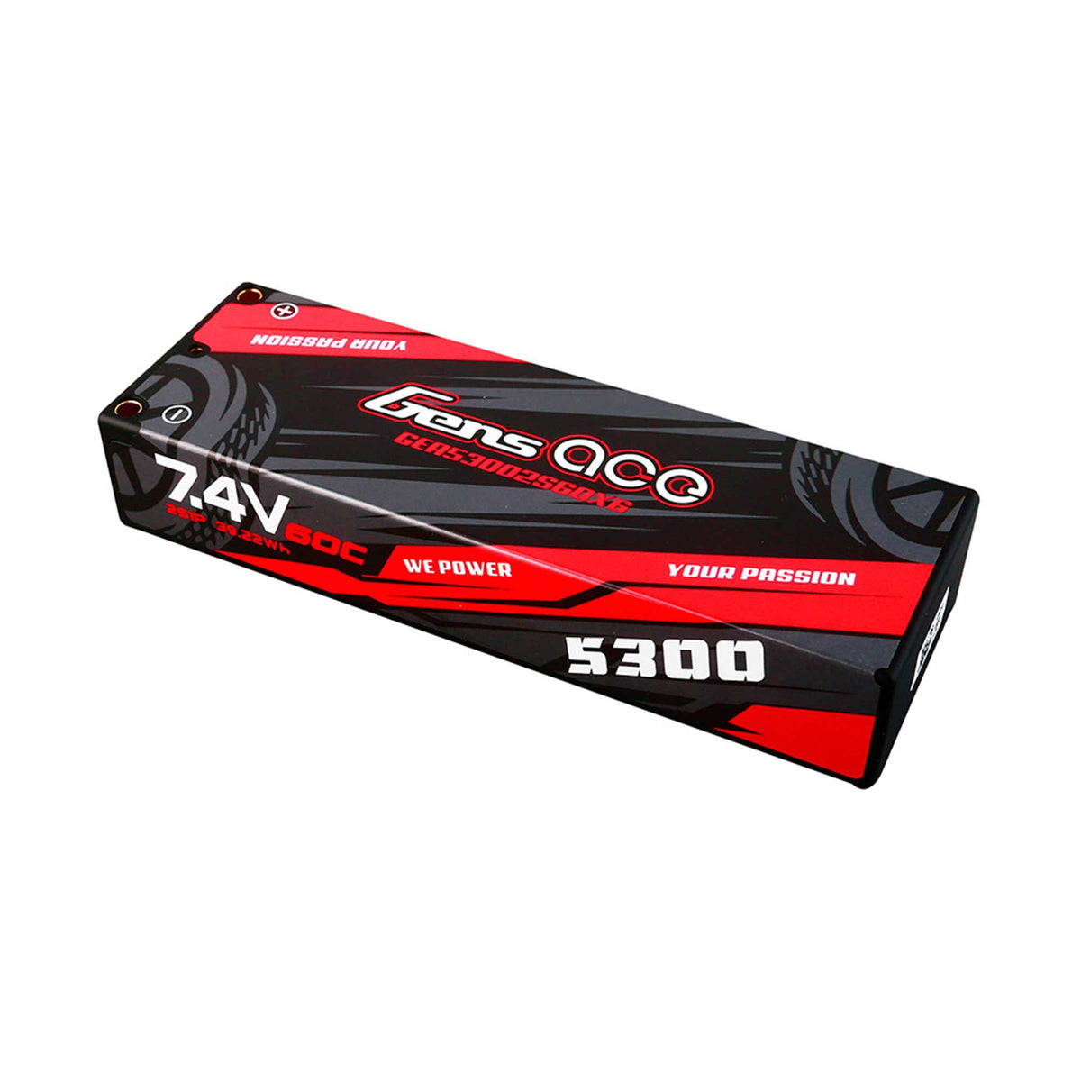7.4V 5300mAh 2S 60C Hardcase Lipo Battery: XT60