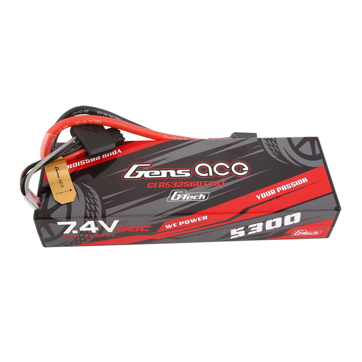 7.4V 5300mAh 2S 60C G-Tech Smart Hardcase LiPo Battery: EC3