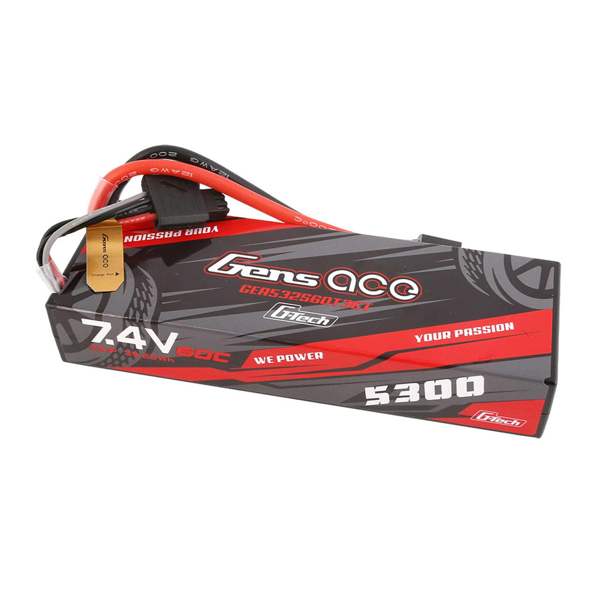 7.4V 5300mAh 2S 60C G-Tech Smart Hardcase LiPo Battery: EC3