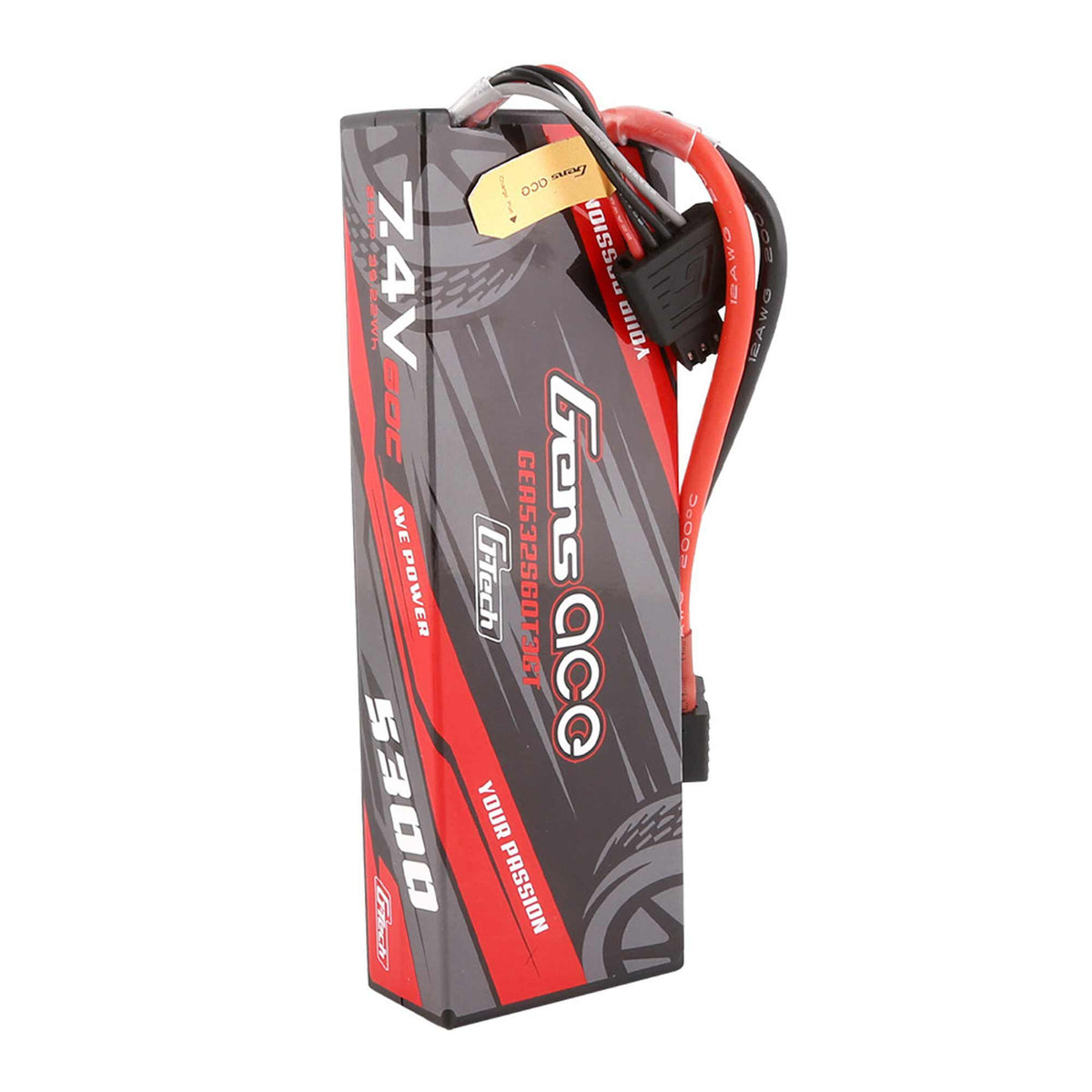 7.4V 5300mAh 2S 60C G-Tech Smart Hardcase LiPo Battery: EC3