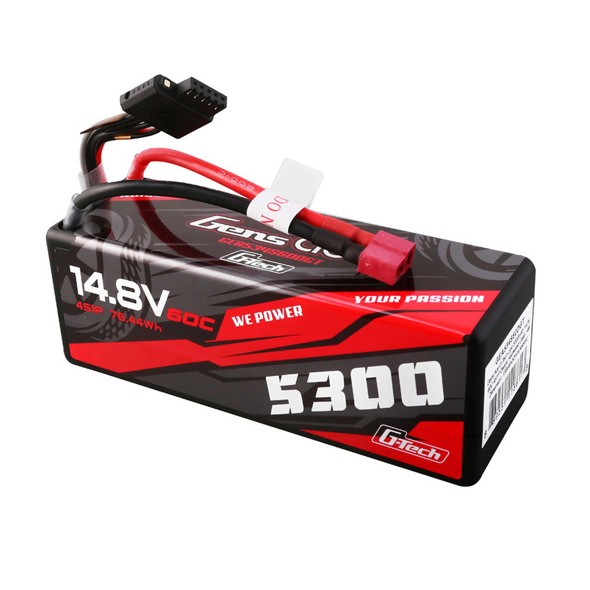 14.8V 5300mAh 4S 60C G-Tech Smart Hardcase LiPo Battery: Deans