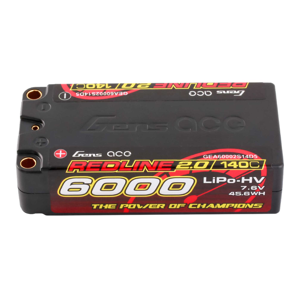 7.6V 6000mAh 2S 140C Shorty Hardcase LiHV Battery: 5mm Tubes